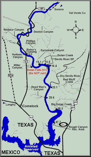 Devil's River Map Texas