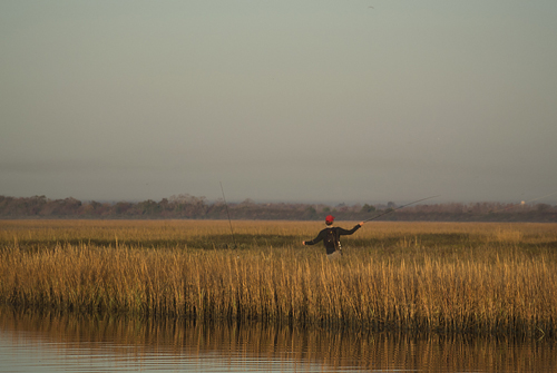 Danny Casting in the Galveston Marshes Thanksgiving weekend 2012