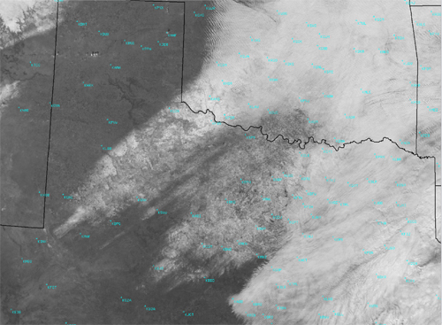 Frozen Texas Ground Precip from Satellite 