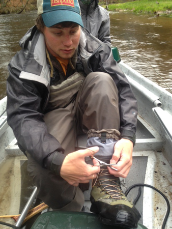 broken shoe lace fly line replace pere marquette