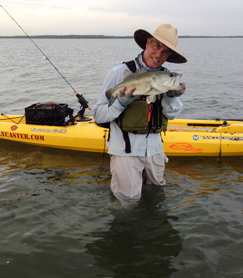 big lake bass on fly rod