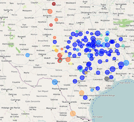 Texas Lake Reservoir levels