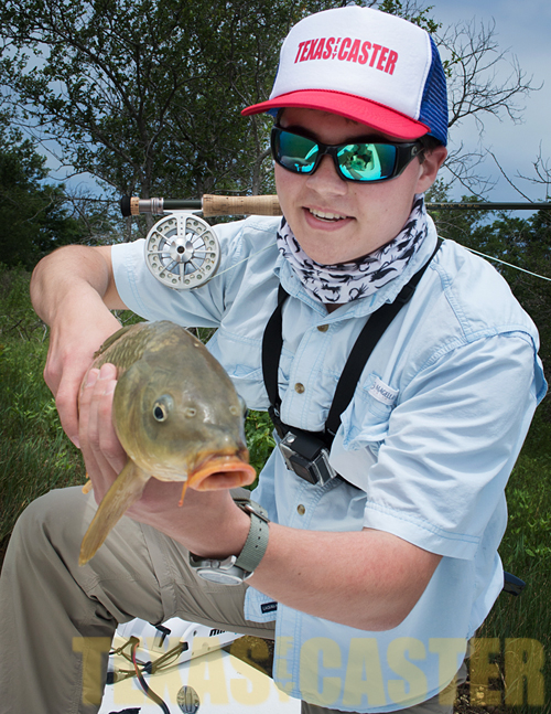 Carp on fly lake ray roberts texas fly fishing guide