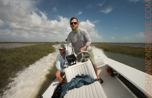 Skiff flying through Texas Marsh 2017 Rockport