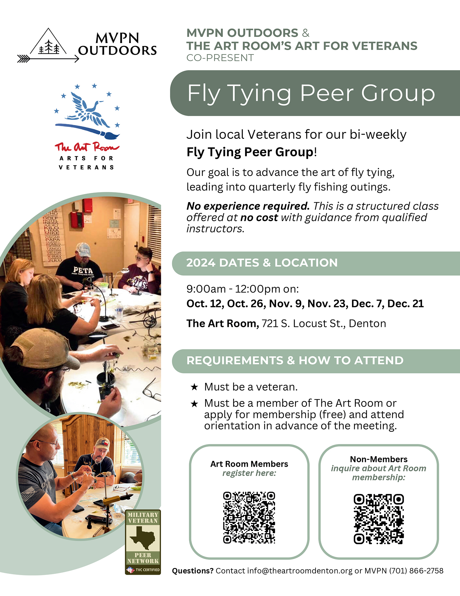 Denton County Veteran fly tying in denton texas