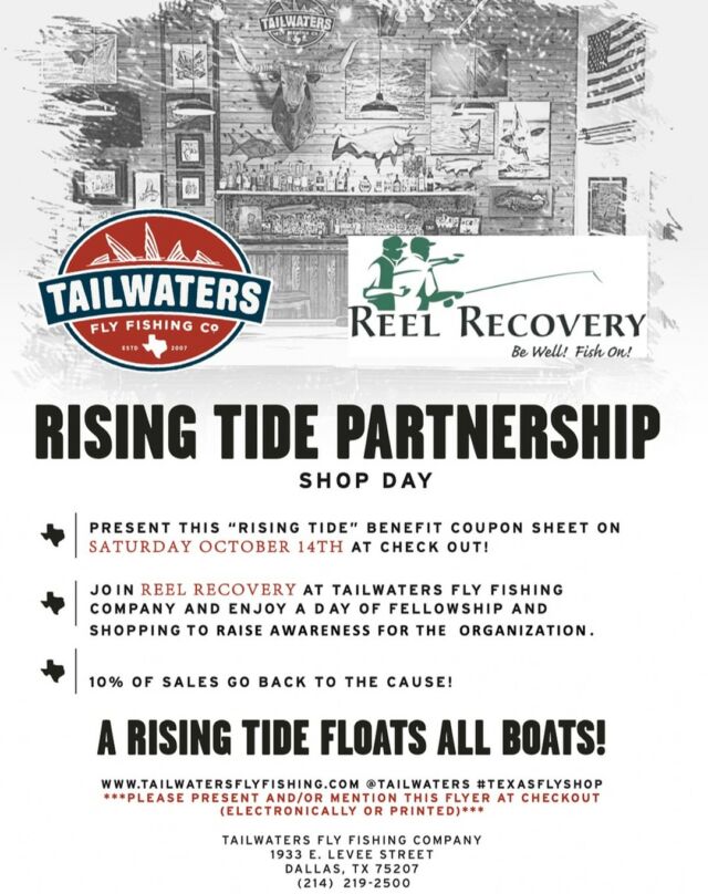 TODAY is North Texas Giving Day! But you can give any day of the week wherever you are! I went through the Reel Recovery program as a cancer beater, and offer my photography to their events whenever possible. Deep and personal thanks to @tailwaters Dallas, Texas, for their support for @reelrecovery and @texasreelrecovery Be sure to put Tailwaters 10/14/23 on your calendar. No excuses!

#reelrecovery #northtexasgivingday #flyfishing #tailwatersdallas #texasflyfishing